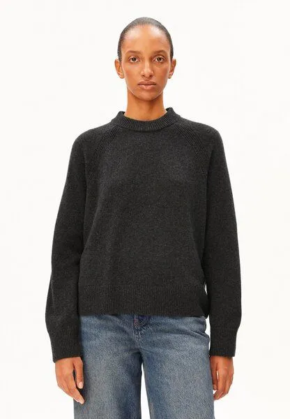 ARMEDANGELS Armedangels Wool Knit Damen Strickpullover aus recycelter Wolle mit Bio-Wolle, Steel melange, – Produktbild 1 von 4