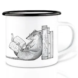 LIGARTI Emaille Tasse – Leseratte – LIGARTI Tiermanufaktur – Produktbild 1 von 1