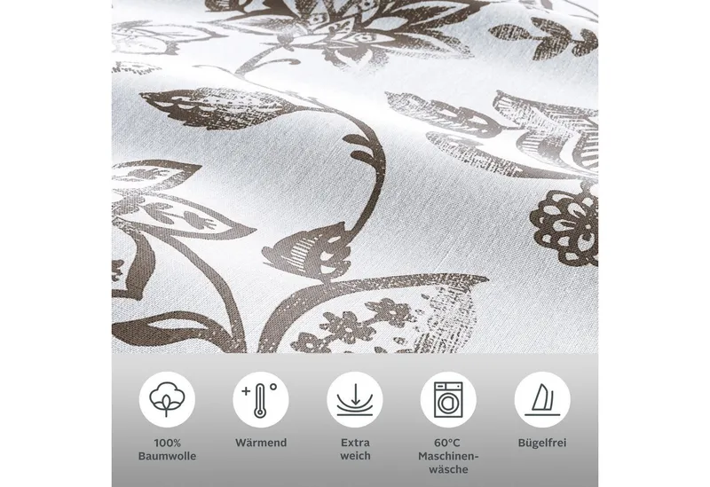OTTO home Bettwäsche Nordby, Flanell, 2 teilig, Bettwäsche aus Baumwolle, skandinavisches Design, ab Größe 135x200 cm, Grau, – Produktbild 3 von 6