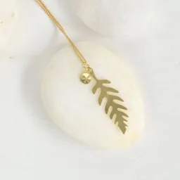 renna deluxe renna deluxe Vergoldete Kette mit Farn – Produktbild 1 von 1