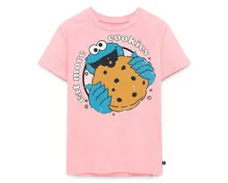 Spreadshirt T-Shirt Sesamstraße Krümelmonster Eat More Cookies Kinder Premium T-Shirt (1-tlg) Normaler Schnitt für optimale Passform – Produktbild 1 von 1