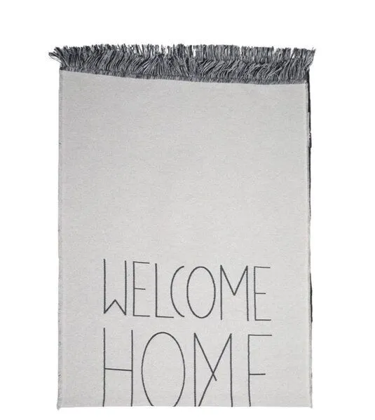 david fussenegger David Fussenegger Läufer „Welcome Home“ mit Fransen, 75 x 200 cm, Grau, – Produktbild 2 von 2
