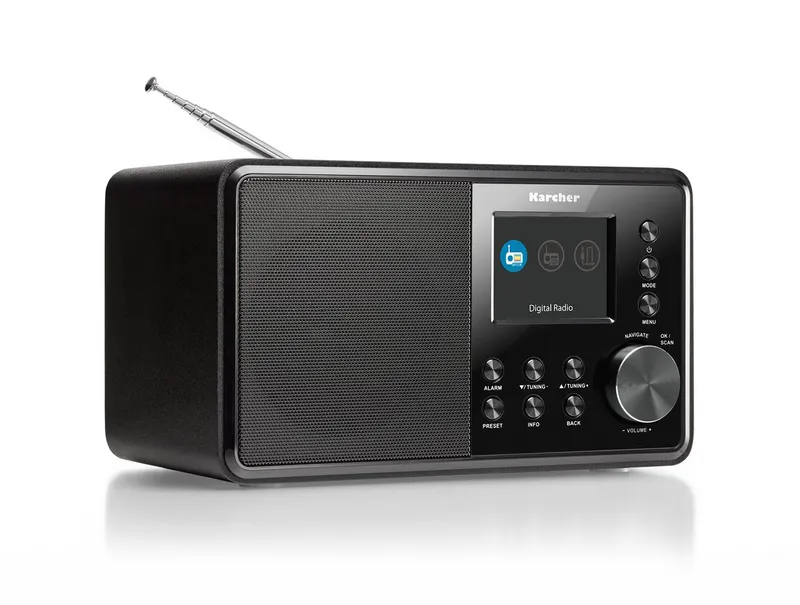Karcher Karcher DAB 3000 Digitalradio (DAB) (DAB+, FM, 3 W, DAB+ / UKW-RDS, AUX-IN, Wecker mit Dual-Alarm), Schwarz, – Produktbild 2 von 5
