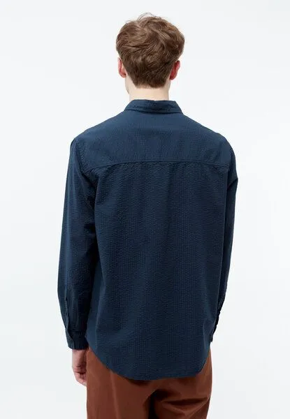 Givn Berlin Givn Berlin Langarm-Hemd Modell: Yuval GOTS, Midnight blue (blau), – Produktbild 4 von 5