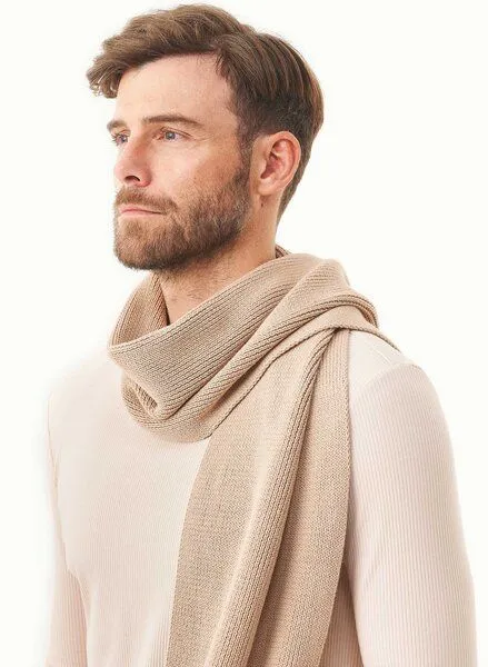 ORGANICATION ORGANICATION Unisex Strickschal aus Bio-Baumwolle, Natur(beige), – Produktbild 3 von 4