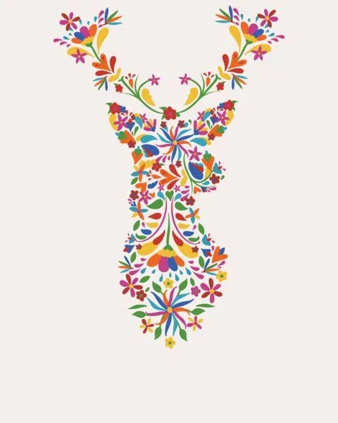 watapparel watapparel T-Shirt Frauen Floral Deer, Off white, – Produktbild 3 von 4
