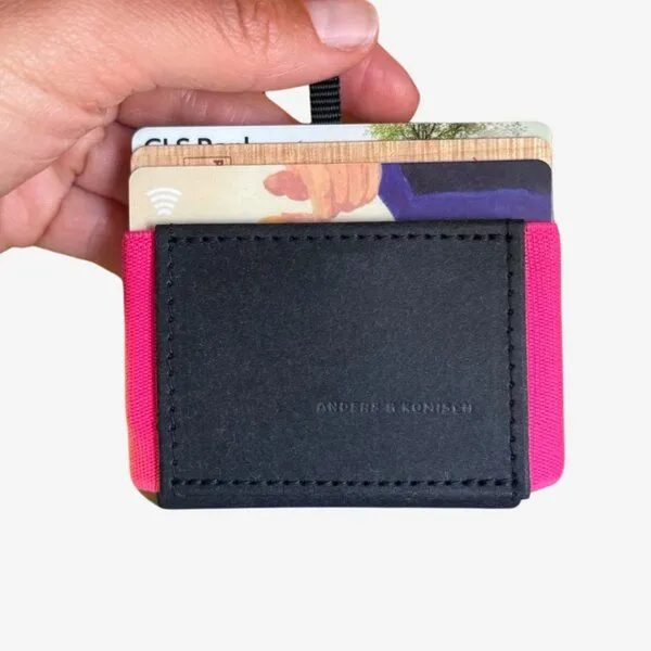 ANDERS & KOMISCH ANDERS & KOMISCH Kleiner Geldbeutel mit Münzfach - MINI PRO Wallet, Schwarz/pink, – Produktbild 3 von 4