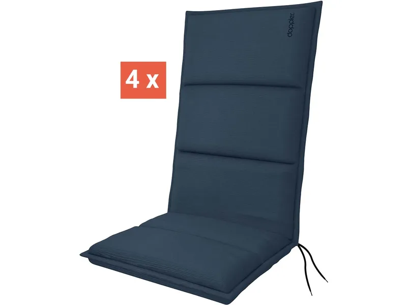 Doppler doppler Auflage "CITY" für Hochlehner, 4er-Pack, 119x48x6 cm, Polyester, dunkelblau – Produktbild 1 von 1