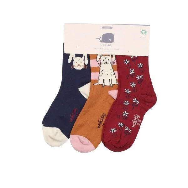 Walkiddy Baby Socken Tiny Rabbits rot – Walkiddy, GOTS-zertifizierte Bio-Baumwolle, 90% Bio-Baumwolle 2% Elasthan, weiche kindgerechte Babysocken mit Hasen-Motiv für Alltag, Kita, Geschenke zur Geburt und nachhaltige Erstausstattung – Produktbild 1 von 2