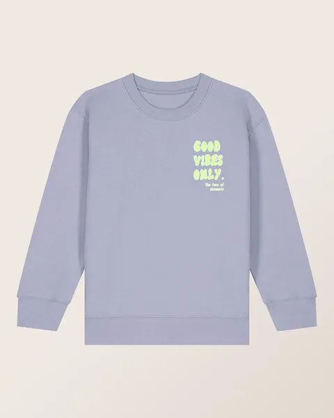 THE FACE OF ELEMENTS The Face of Elements Good Vibes Only - Relaxed Fit Kids Sweatshirt aus 100% Bio-Baumwolle, Lavender (lila), – Produktbild 4 von 4