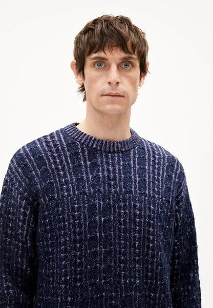 ARMEDANGELS ARMEDANGELS DAAKO Herren Pullover aus Bio-Baumwoll Mix, Night sky tweed-frozen lavender, – Produktbild 3 von 4