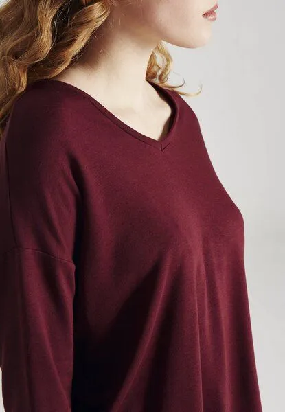 Givn Berlin Givn Berlin Damen Sweater aus TENCEL Modal "Jules", Bordeaux, – Produktbild 4 von 4