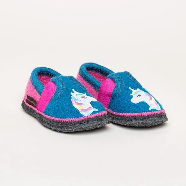 Kitz-Pichler Kitz-Pichler Walkpantoffel Bobby Appl. Einhorn, Hell-blau, – Produktbild 1 von 4