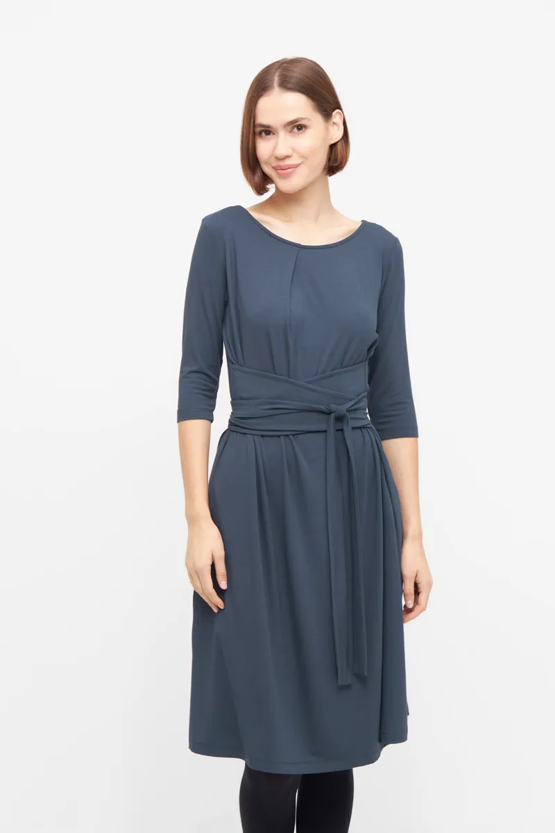 WiDDA Widda Damen vegan Wickelkleid Kimori Dunkelblau, Extra dunkelblau, – Produktbild 1 von 2