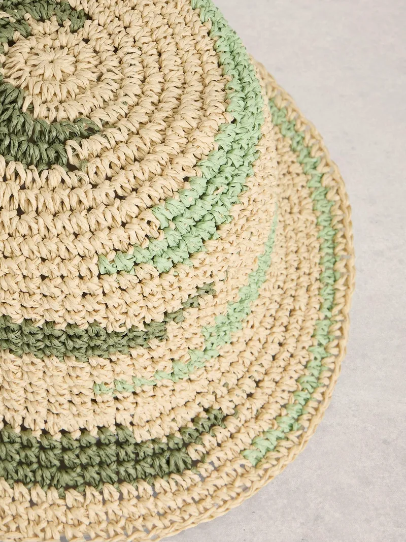 White Stuff Sonnenhut Crochet - Einheitsgröße, Grün multi, – Produktbild 2 von 2