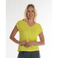 Alma Lovis Alma & Lovis Legeres V-Shirt aus leichter Bio-Baumwolle / EcoVero | Flamé V, Lemon (gelb), – Produktbild 1 von 1