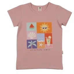 Walkiddy Walkiddy T-Shirt Altrosa Sommer-Frontprint Bio-Baumwolle GOTS – Produktbild 1 von 1