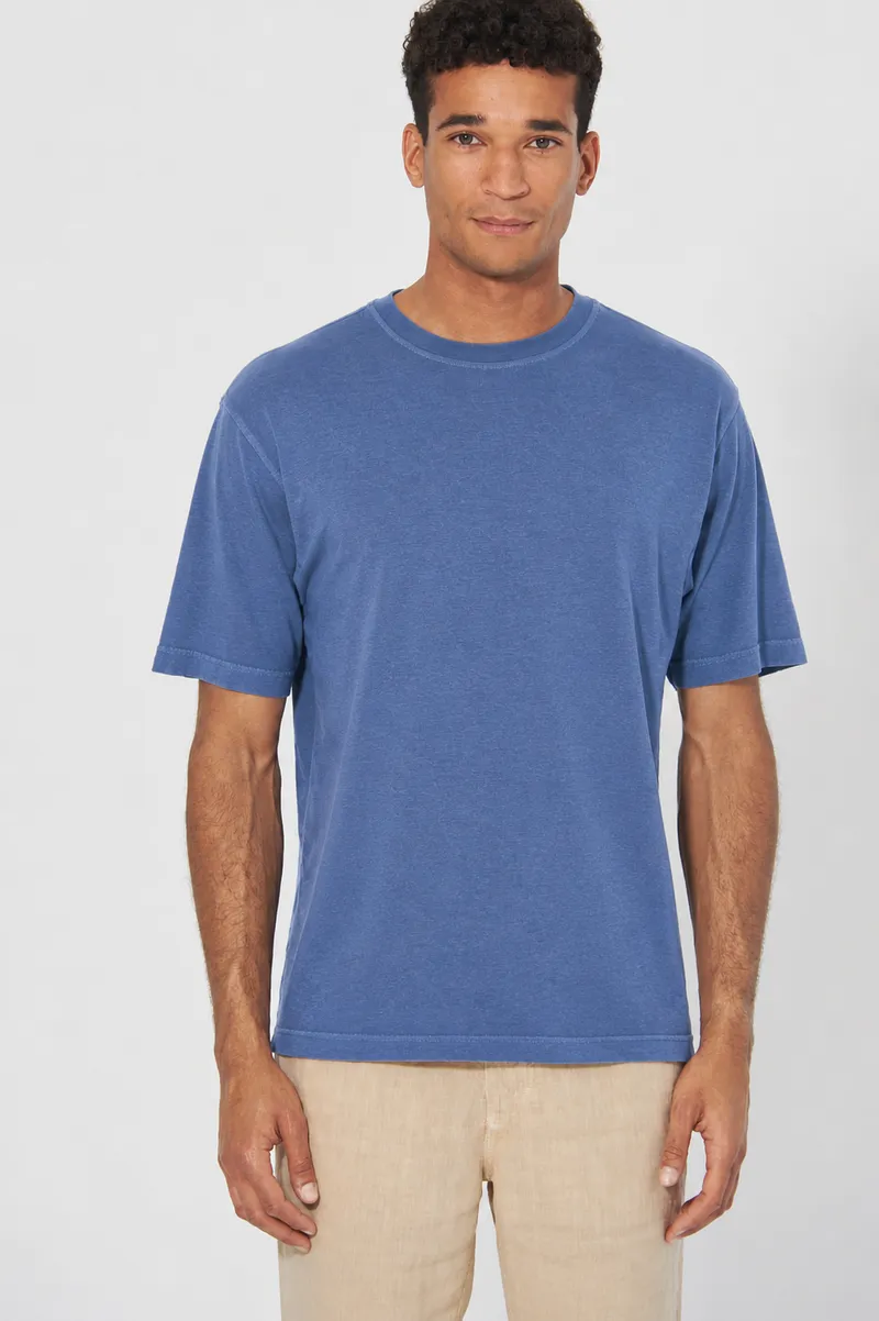 HempAge Hempage Herren vegan T-Shirt Basic Blueberry, Blau, – Produktbild 2 von 2