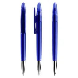 prodir prodir® Drehkugelschreiber DS 5 mit polierter Metallspitze, blaue Mine, dunkelblau transparent – Produktbild 1 von 1