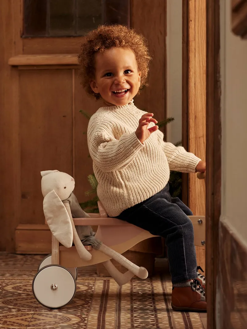 Vertbaudet Vertbaudet Kinder Dreirad mit Puppensitz, Beige, – Produktbild 2 von 4