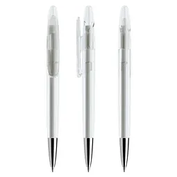 prodir prodir® Drehkugelschreiber DS 5 mit polierter Metallspitze, blaue Mine, klar transparent – Produktbild 1 von 1