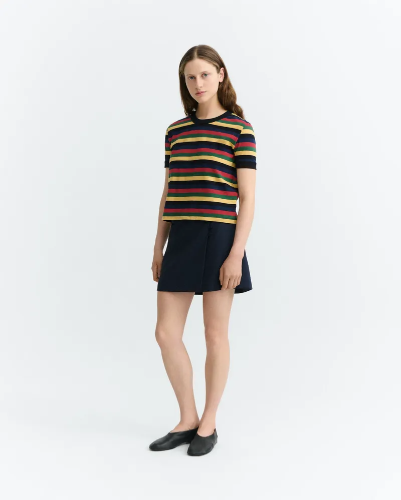 thinking mu Thinking MU Damen vegan T-Shirt Zowie R Bunte Streifen, Extra dunkelblau, – Produktbild 1 von 2