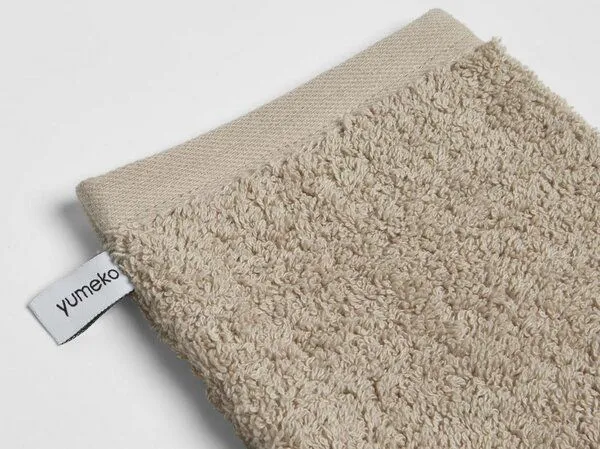 Yumeko Waschlappen Terry 15x22 - 4 Stk. Yumeko aus Bio-Baumwolle, Warm taupe, – Produktbild 3 von 3