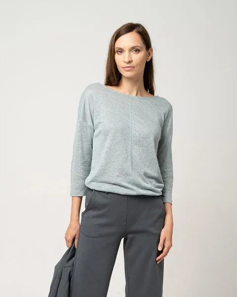 Alma & Lovis Alma & Lovis Sommer Leinenshirt aus Leinen-Jersey | Linen Pure, Mint, – Produktbild 2 von 4