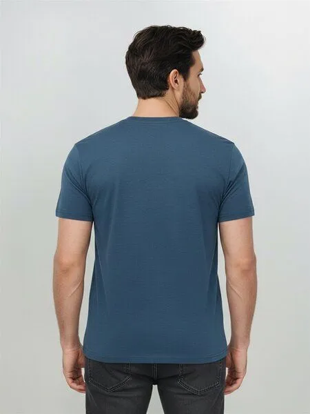 GreenBomb GREENBOMB Basic Loom - Funktionales T-Shirt aus Merino-Wolle / Fair & Vegan, Blau (blue pine), – Produktbild 4 von 4