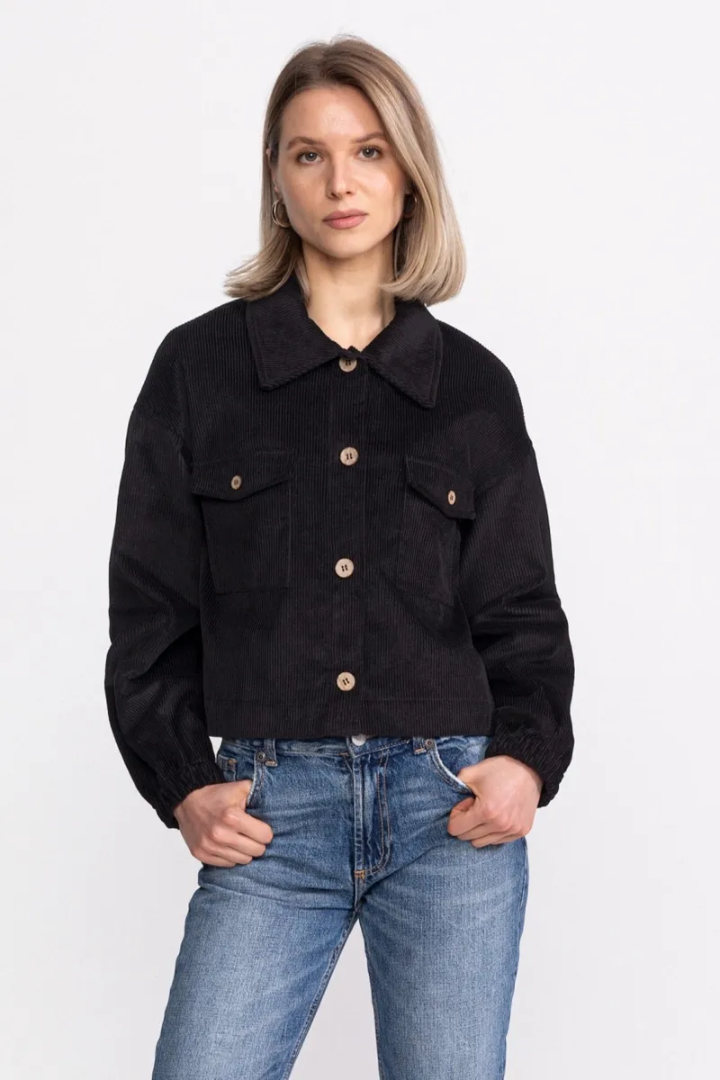 De IONESCU De IONESCU Damen vegan Jacke Corduroy Sibiel, Schwarz, – Produktbild 2 von 2