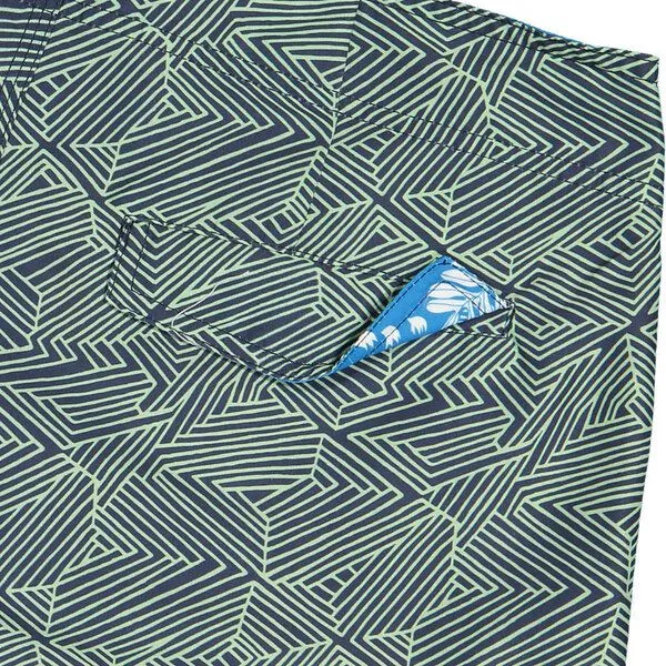 Panareha Panareha Badeshorts PLAKA RPET, Marine & hellgrün, – Produktbild 3 von 3