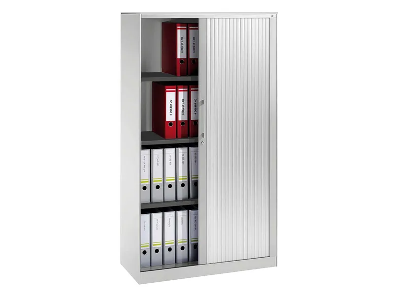 Rollladenschrank "CONTACT", Höhe 163,5 cm (BxT) 80 x 43,5, Silber, – Produktbild 1 von 1