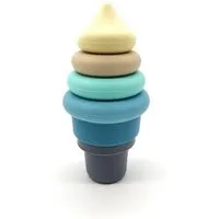 PETIKIDS PETIKIDS Montessori-Lernspielzeug – Stapelbares Eis aus Silikon – Lernspielzeug, Blau, – Produktbild 1 von 1