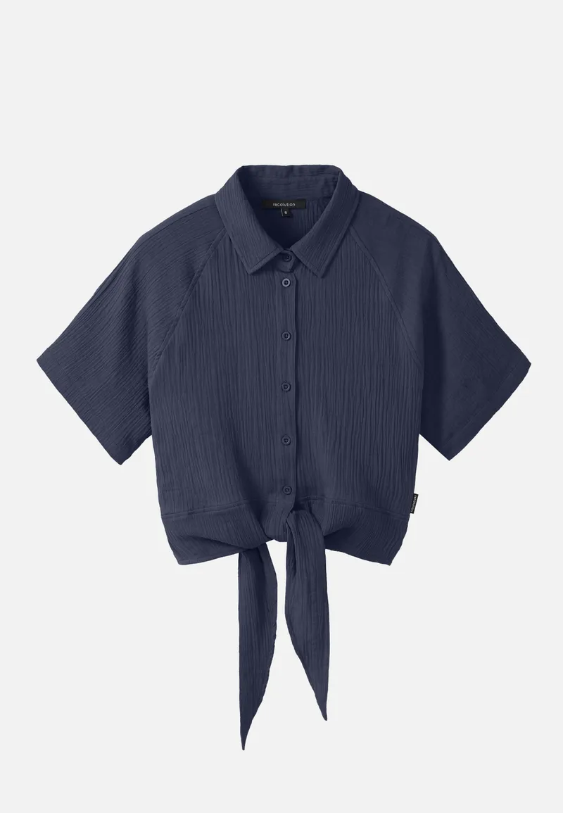 recolution Recolution Damen vegan Bluse Tulip Navy, Extra dunkelblau, – Produktbild 1 von 2