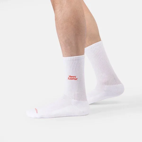 Natural Vibes Natural Vibes More Amour | Bio GOTS | Weiße Tennissocken | Herzmotiv | Herren Damen Socken | Unisex – Produktbild 2 von 5