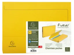 Exacompta 10 Exacompta Aktenmappen "Forever", 290 g/m², 24x32 cm für DIN A4, gelb – Produktbild 1 von 1