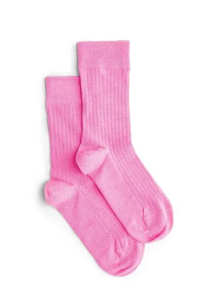 Natural Vibes Natural Vibes Ribbed Socken Bio GOTS | Lila Socken | Pinke Socken | Bunte Socken | Herren Damen Socken, Rosa, – Produktbild 2 von 2