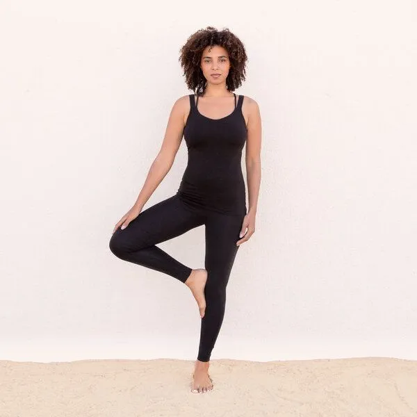 Jaya Jaya MARLENE TENCEL - Damen - Sportlich-feminines Top aus weichem, atmungsaktivem TENCEL Lyocell/Biobaumwoll-Mix mit integriertem Bustier für Yoga, Black/schwarz, – Produktbild 2 von 2