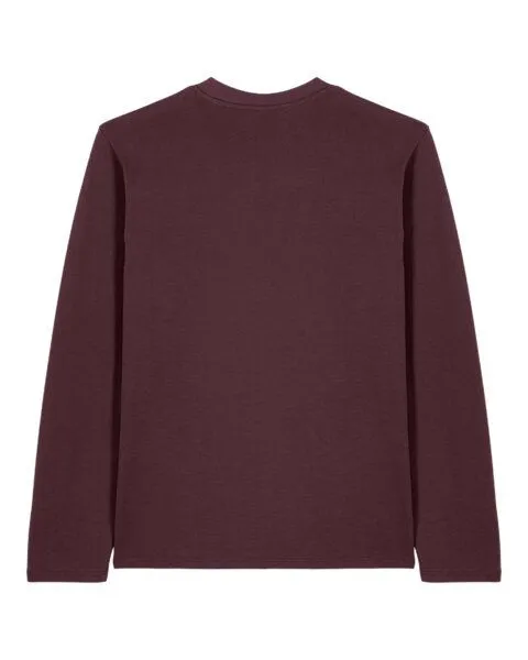 YTWOO YTWOO Basic Unisex Langarmshirt aus 100% Biobaumwolle, Rotbraun, – Produktbild 3 von 4
