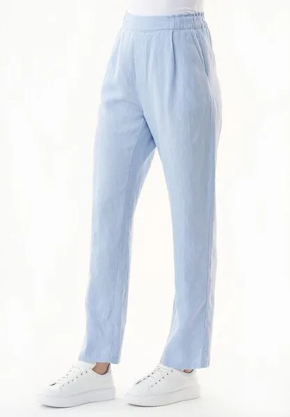 ORGANICATION ORGANICATION Hose aus TENCEL Lyocell und Leinen, Blau(blue indigo), – Produktbild 3 von 3