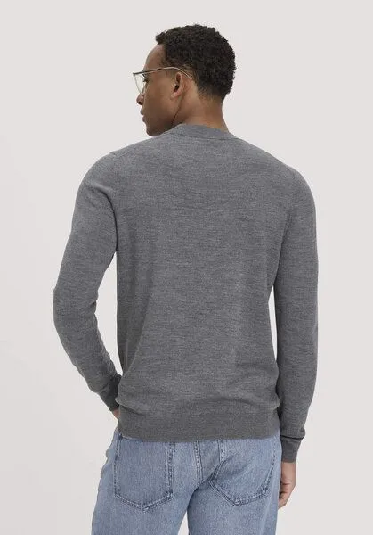 hessnatur hessnatur Pullover Regular aus reiner Bio-Merinowolle, Grau, – Produktbild 2 von 4