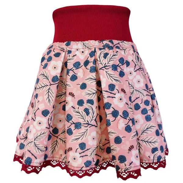 liebewicht liebewicht Rock Faltenrock rosa geblümt bio für Mädchen Gr.80-164, Rose, – Produktbild 1 von 6