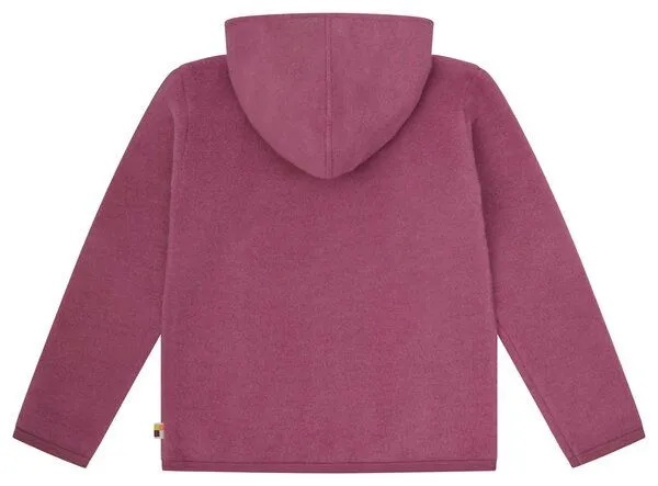 loud + proud loud + proud Kinder Wollfleece-Jacke mit Kapuze, GOTS-zertifiziert, Grape(rosa), – Produktbild 2 von 3