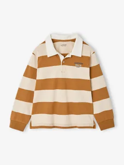 Vertbaudet Vertbaudet Gestreiftes Jungen Langarm-Poloshirt mit Kontrast-Kragen – Produktbild 1 von 1