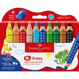 Faber-Castell Faber-Castell 10er-Set Buntstifte "Grippy" mit Spitzer – Produktbild 1 von 1