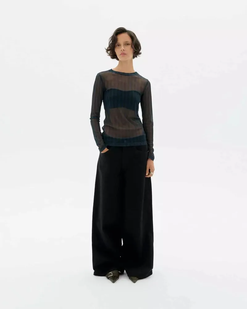 thinking mu Thinking MU Damen vegan Jeans Weites Bein Hedda Schwarz, Schwarz, – Produktbild 1 von 2