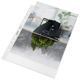 Leitz 100 Leitz Prospekthüllen aus Recyclingkunststoff DIN A4, genarbt, farblos, 110 µ – Produktbild 1 von 1