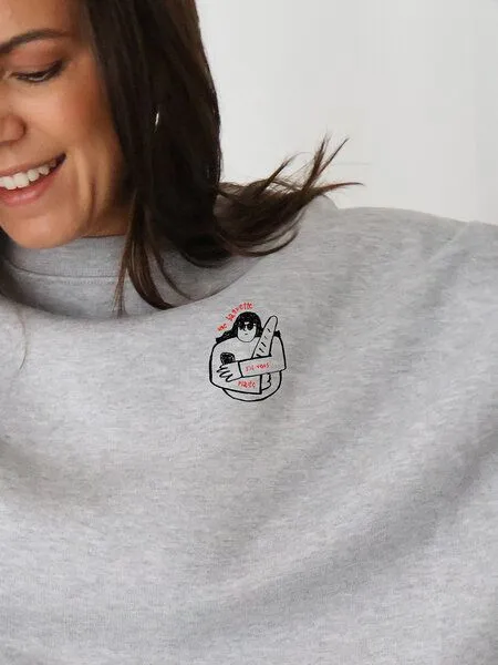 Kultgut Kultgut Artdesign- Kuscheliger Sweatpullover / Une Baguette, Grau, – Produktbild 1 von 4