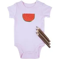 MelaDi Meladi Kinder Baby-Body aus Biobaumwolle - Melone auf Pink – Produktbild 1 von 1
