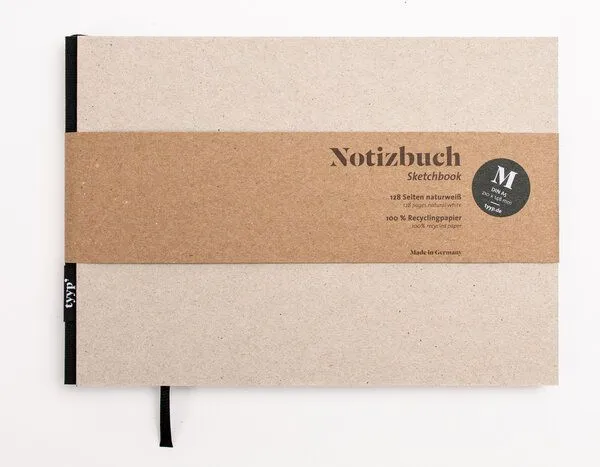tyyp Skizzenbuch A5 querformat - perforiert - 100% Recyclingpapier - BerlinBook by tyyp, Grün, – Produktbild 2 von 4